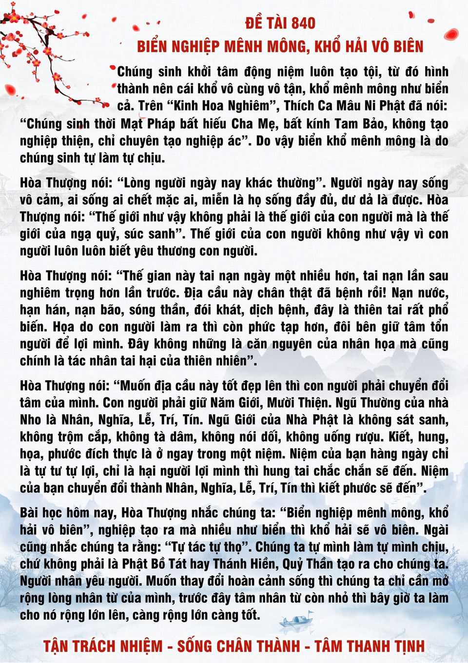 840 · Biển Nghiệp Mênh Mông, Khổ Hải Vô Biên